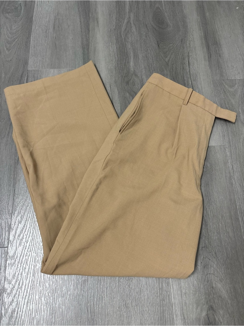 Eddie Bauer Wool Blend Stretch Wide Leg Trousers Beige/Tan Women’s Size 10